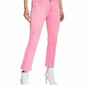 NWT 7 For All Mankind High Rise Slim Kick Crop Pink Jeans size 27 retail $189